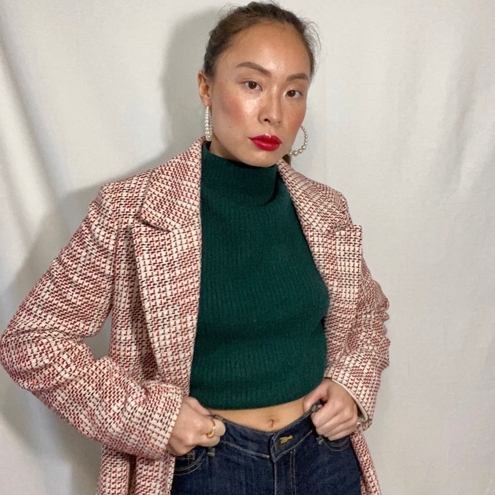 Womens H&M tweed long coat jacket size 4 or small